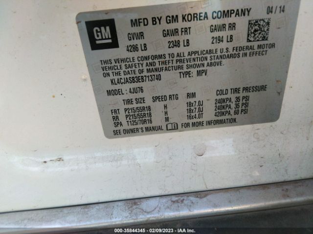 KL4CJASB3EB713740 Buick Encore