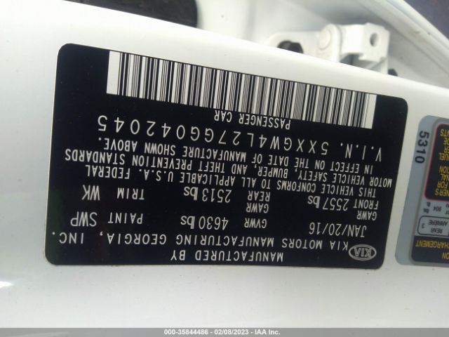 5XXGW4L27GG042045 KIA Optima Sx Turbo
