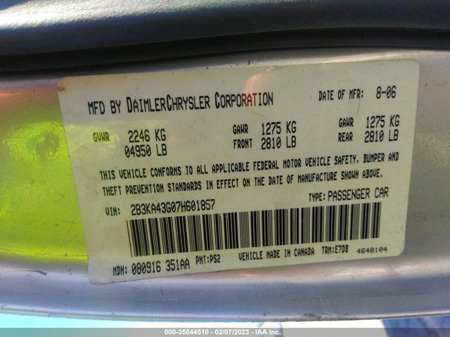 Dodge CHARGER 2007 2B3KA43G07H601857 Image 10