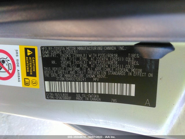 Lexus RX 350 2012 2T2BK1BA8CC126241 Image 10