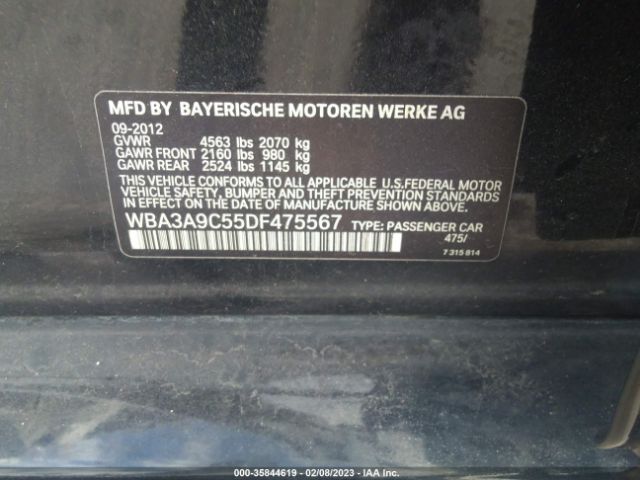 WBA3A9C55DF475567 BMW 3 Series 335i
