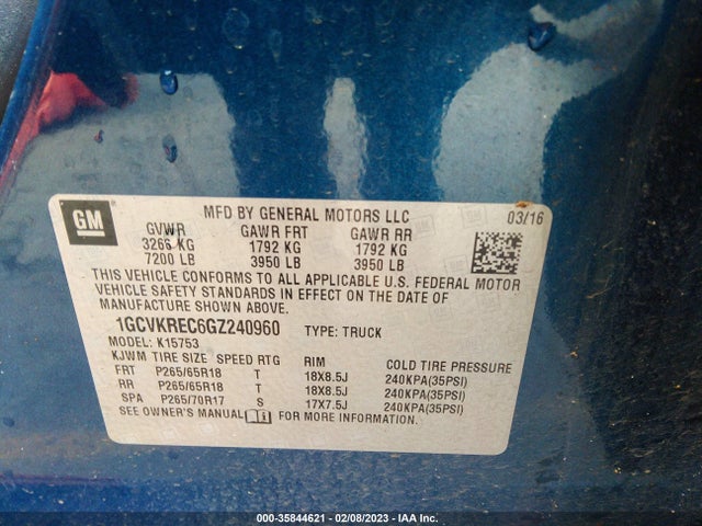 Chevrolet Silverado 1500 2lt 2016 1GCVKREC6GZ240960 Image 9