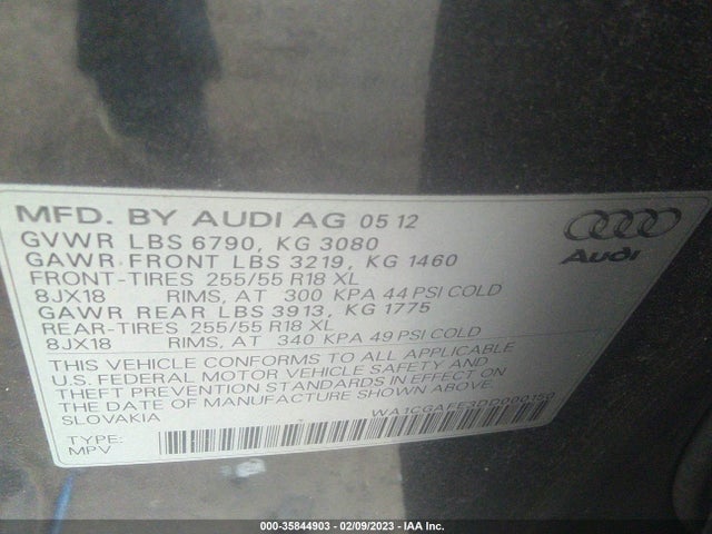 WA1CGAFE3DD000150 Audi Q7 3.0t Premium