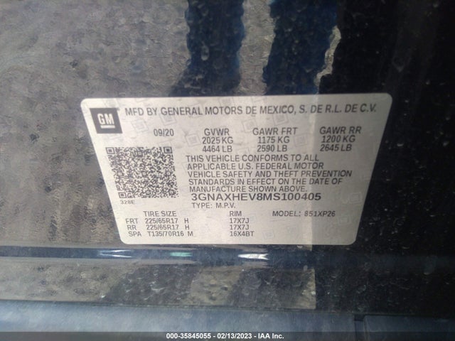 Chevrolet EQUINOX LS 2021 3GNAXHEV8MS100405 Image 9