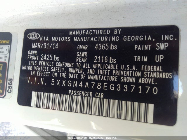 KIA OPTIMA EX 2014 5XXGN4A78EG337170 Image 9