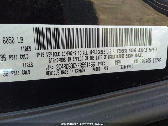 Dodge Grand Caravan Se 2015 2C4RDGBGXFR591466 Image 9
