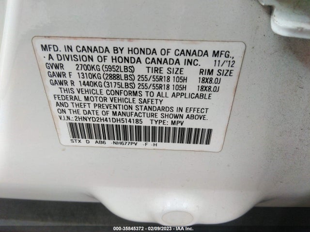 2HNYD2H41DH514185 Acura Mdx Tech/entertainment Pkg