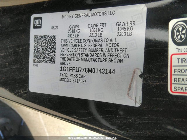 Chevrolet Camaro 1ss 2021 1G1FF1R76M0143144 Image 11
