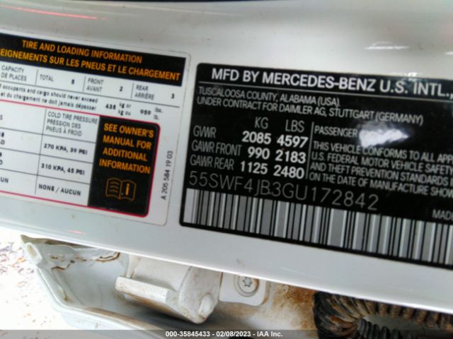 55SWF4JB3GU172842 Mercedes-Benz C-class C 300