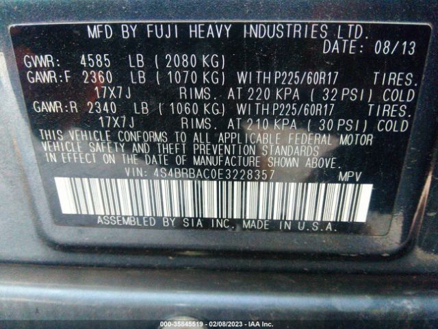4S4BRBAC0E3228357 Subaru Outback 2.5i