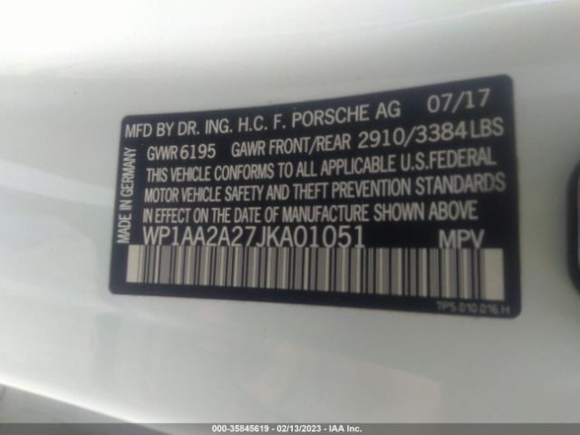 WP1AA2A27JKA01051 Porsche Cayenne Platinum Edition