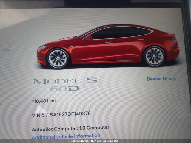 2016 Tesla Model S, VIN: 5YJSA1E27GF149376