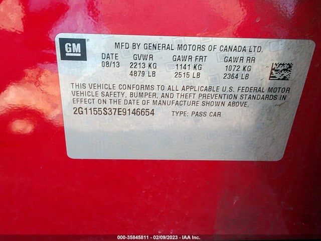 Chevrolet IMPALA LTZ 2014 2G1155S37E9146654 Image 9
