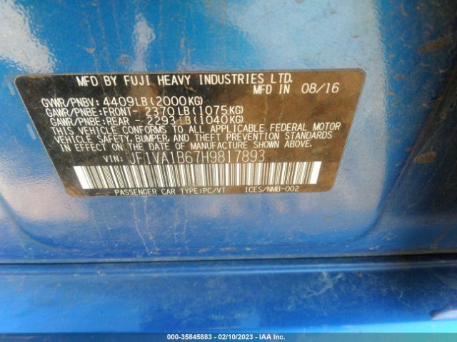 JF1VA1B67H9817893 Subaru WRX