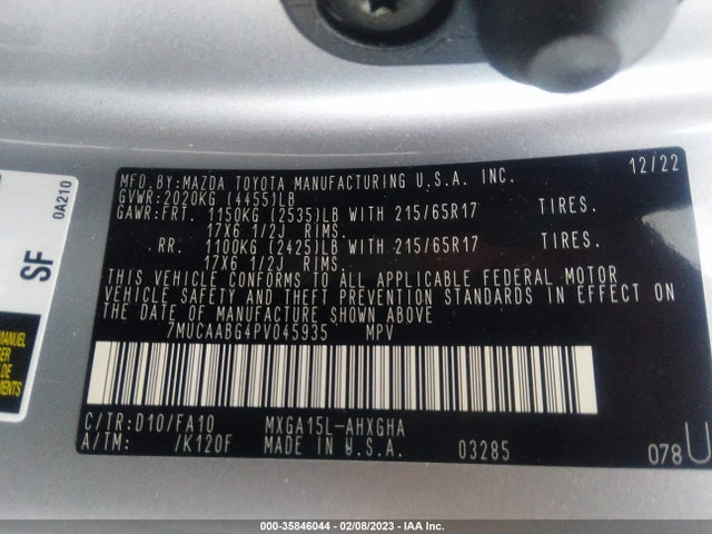 2023 Toyota Corolla, VIN: 7MUCAABG4PV045935