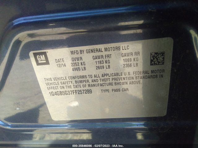 1G4GB5G37FF257289 Buick Lacrosse Leather