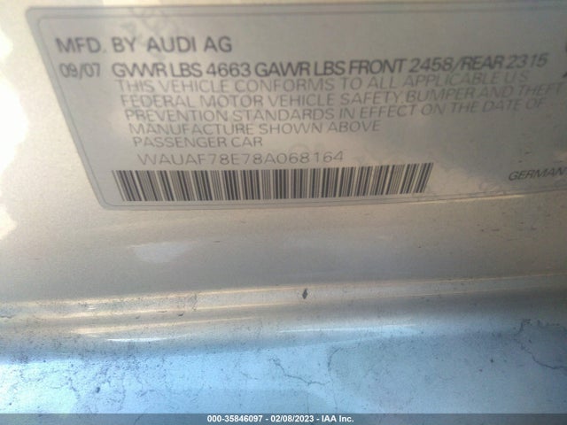 Audi A4 Se 2.0t 2008 WAUAF78E78A068164 Image 10
