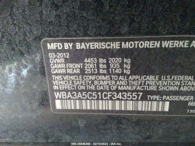 WBA3A5C51CF343557 BMW 3 Series 328i