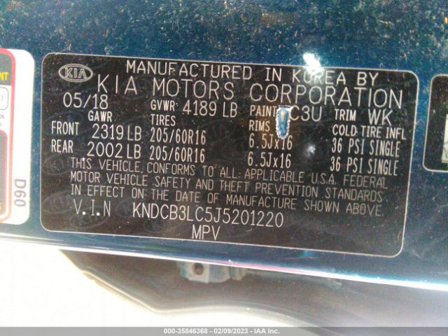 KNDCB3LC5J5201220 KIA NIRO LX