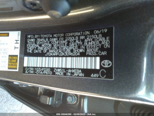 Toyota Prius L Eco/le/xle/limited 2019 JTDKARFU2K3096204 Image 11