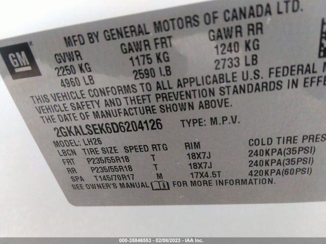 GMC Terrain Sle 2013 2GKALSEK6D6204126 Image 10
