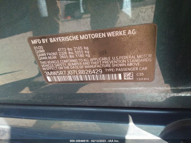 3MW5R7J07L8B26429 BMW 3 Series 330i Xdrive