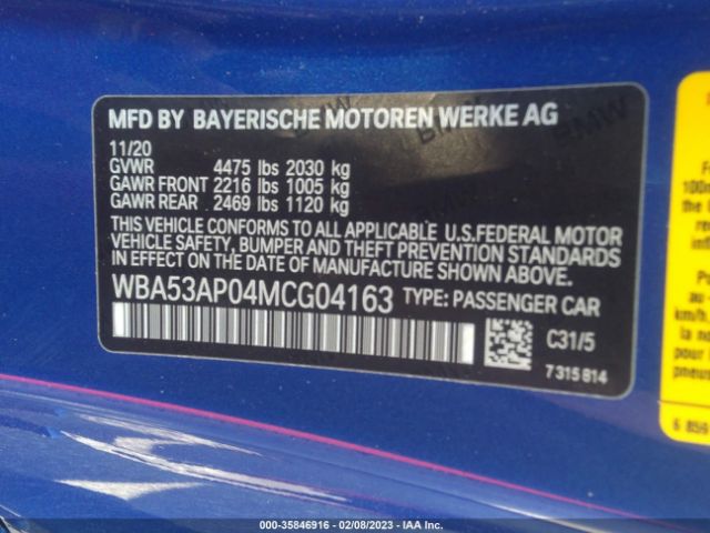 WBA53AP04MCG04163 BMW 4 Series 430i