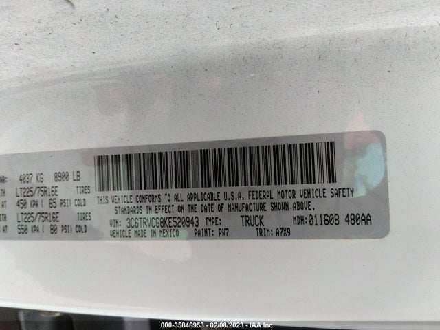 2019 Ram Promaster, VIN: 3C6TRVCG8KE520943