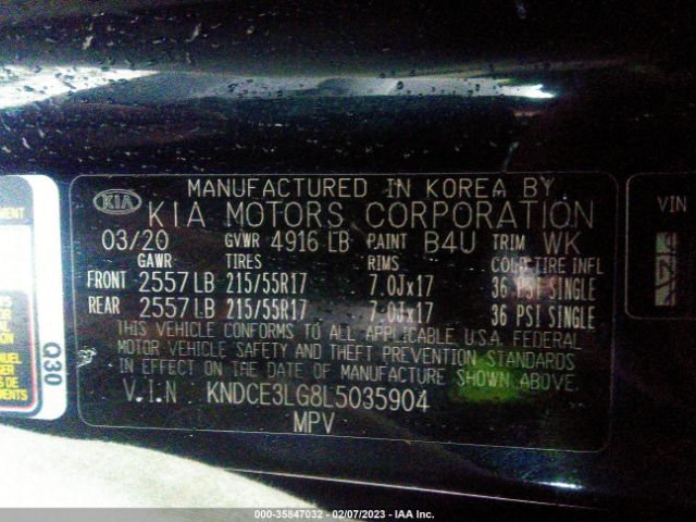 KNDCE3LG8L5035904 KIA Niro Ev Ex Premium