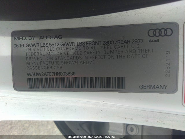 2017 Audi S7, VIN: WAUW2AFC7HN003839