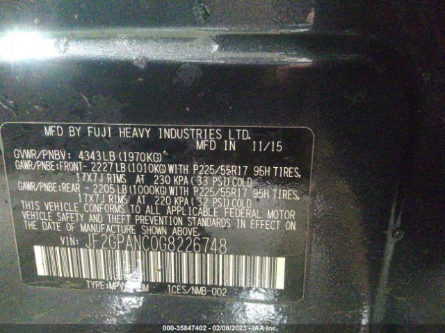 JF2GPANC0G8226748 Subaru Crosstrek Limited