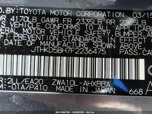 Lexus Ct 200h Hybrid 2015 JTHKD5BH7F2236475 Image 10