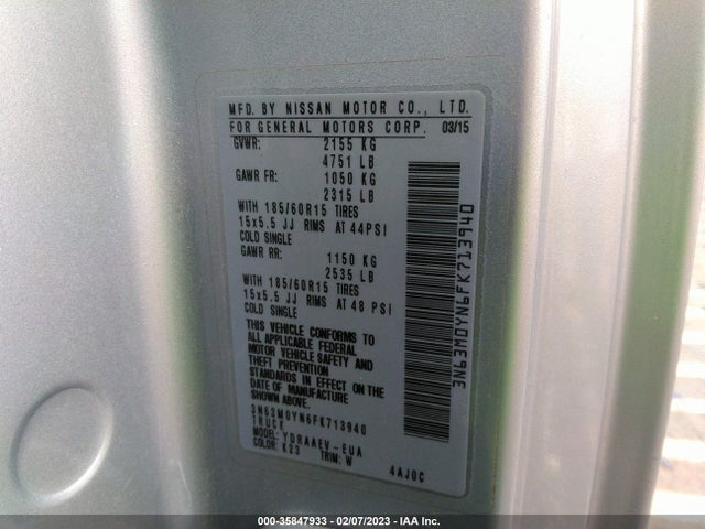 2015 Chevrolet City Express, VIN: 3N63M0YN6FK713940