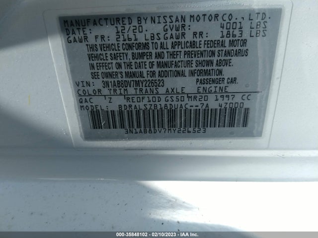 Nissan Sentra Sr Xtronic Cvt 2021 3N1AB8DV7MY226523 Image 9