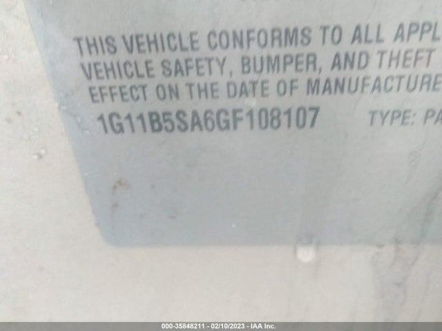Chevrolet Malibu Limited Ls 2016 1G11B5SA6GF108107 Image 9