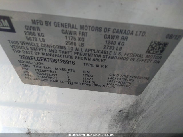 2013 CHEVROLET EQUINOX LS VIN: 2GNFLCEK7D6128916