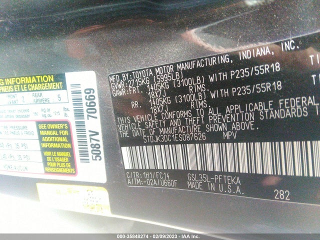 Toyota SIENNA LE 2014 5TDJK3DC1ES087626 Image 10