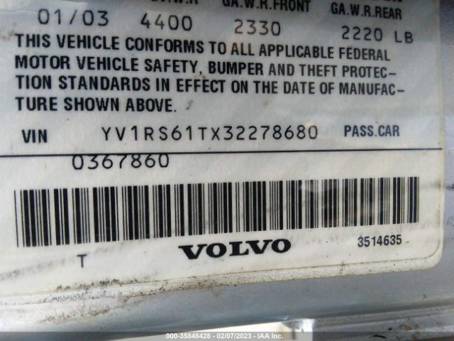 YV1RS61TX32278680 Volvo S60