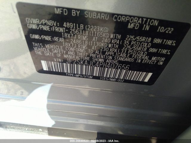 JF2SKAJC4PH407656 Subaru Forester Sport