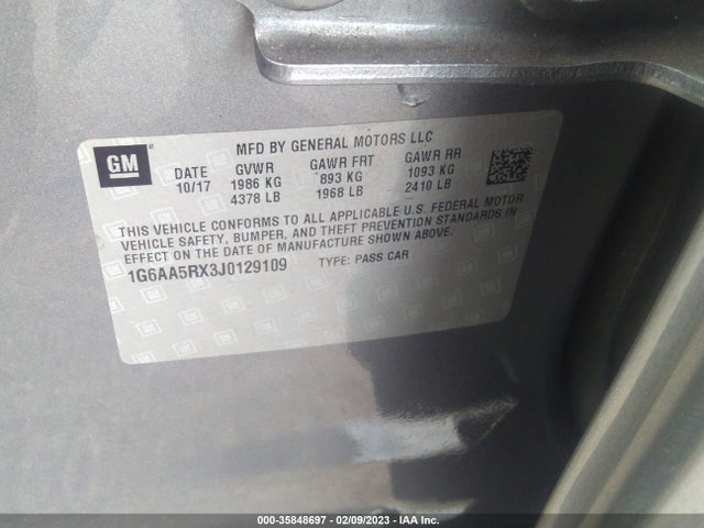 1G6AA5RX3J0129109 Cadillac Ats Sedan Rwd