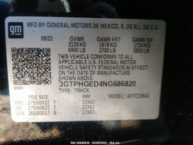 GMC Sierra 1500 Denali 2022 3GTPHGED4NG686820 Image 9