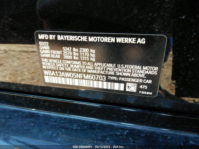 WBA13AW05NFM60703 BMW 4 Series M440i Xdrive