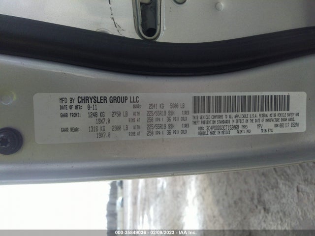 Dodge Journey Crew 2012 3C4PDDDG3CT152069 Image 10