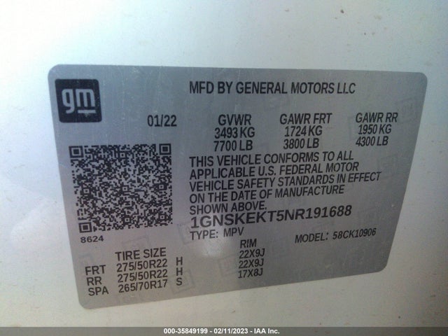 Chevrolet Suburban Rst 2022 1GNSKEKT5NR191688 Image 9