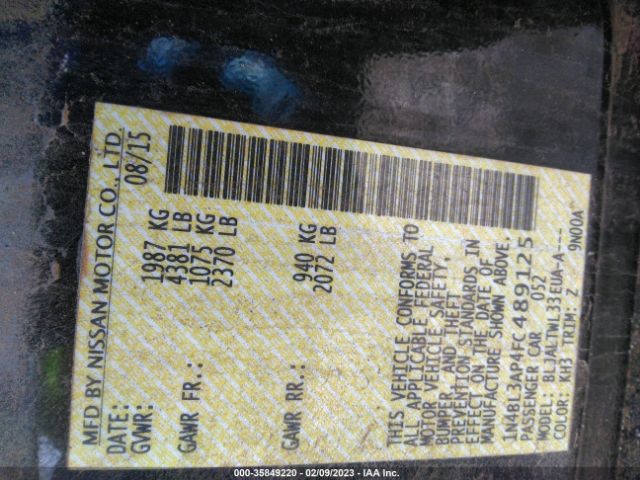 1N4BL3AP4FC489125 Nissan ALTIMA 3.5