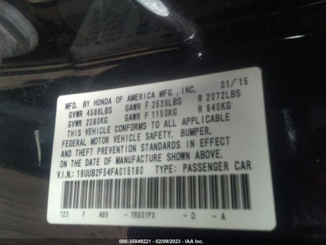 19UUB2F54FA015180 Acura Tlx V6 Tech