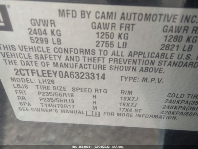 2CTFLEEY0A6323314 GMC Terrain Sle-2