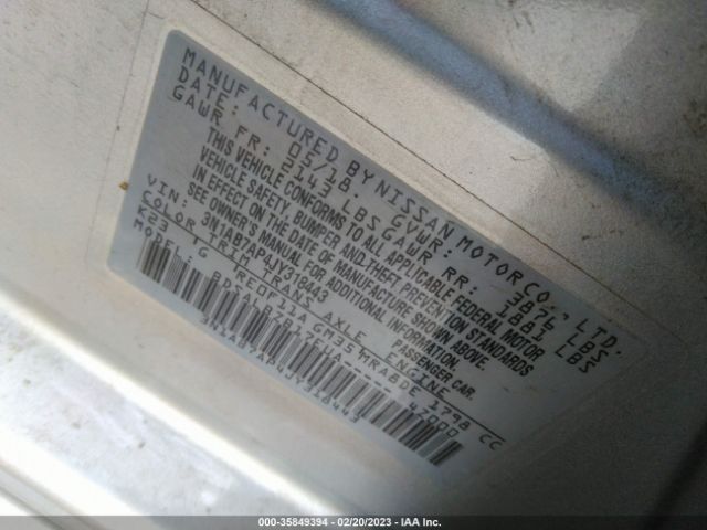 3N1AB7AP4JY318443 Nissan SENTRA S