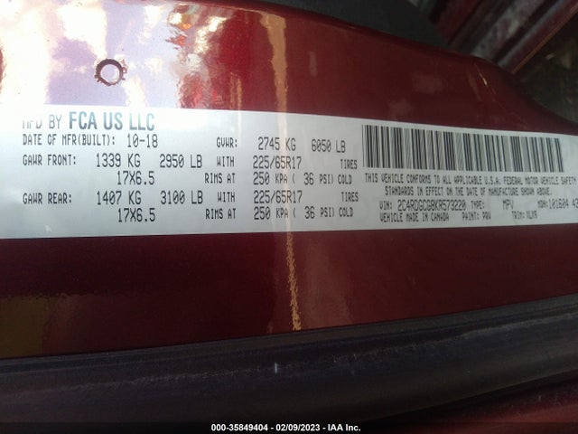 Dodge Grand Caravan Sxt 2019 2C4RDGCG8KR573220 Image 11