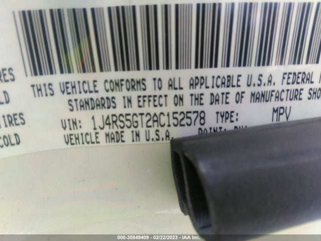 2010 JEEP GRAND CHEROKEE LIMITED VIN: 1J4RS5GT2AC152578